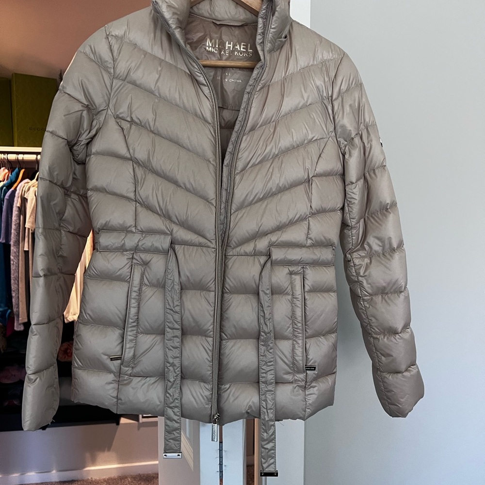 Michael Kors Taupe Puffer Jacket